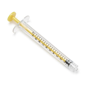 Medline Sterile Colored Medication Syringes, 1 mL - High-Pressure Polycarbonate Medication Syringe with Fixed Male Luer Lock Fitting, 1 mL, Yellow - DYNJSYRPC1Y