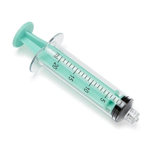 Medline Colored High Pressure Syringes-20 ML - High-Pressure Polycarbonate Medication Syringe with Fixed Male Luer Lock Fitting, 20 mL, Green - DYNJSYRPC20G