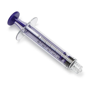 Medline Sterile Colored Medication Syringes, 6 mL - High-Pressure Polycarbonate Medication Syringe with Fixed Male Luer Lock Fitting, 6 mL, Purple - DYNJSYRPC6P