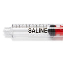 Medline High-Pressure Medication Colored Syringes, 10 mL - Sterile High-Pressure Pre-Labeled Saline Syringe with Fixed Male Luer Lock Fitting, 10 mL, Red - DYNJSYRSAL10R