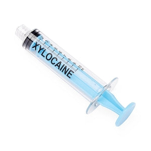 Medline High-Pressure Medication Colored Syringes, 10 mL - Sterile High-Pressure Pre-Labeled Xylocaine Syringe with Fixed Male Luer Lock Fitting, 10 mL, Blue - DYNJSYRXYL10B