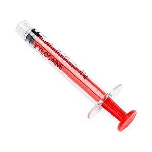 Medline High-Pressure Medication Colored Syringes, 3 mL - Sterile High-Pressure Pre-Labeled Xylocaine Syringe with Fixed Male Luer Lock Fitting, 3 mL Red - DYNJSYRXYL3R