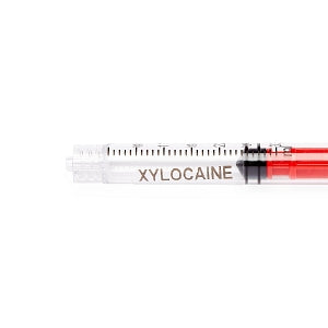 Medline High-Pressure Medication Colored Syringes, 3 mL - Sterile High-Pressure Pre-Labeled Xylocaine Syringe with Fixed Male Luer Lock Fitting, 3 mL Red - DYNJSYRXYL3R