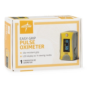 Medline Easy-Grip Finger Pulse Oximeter - Fingertip Pulse Oximeter with Easy-Grip Finger Clip and Lanyard - HCSM70