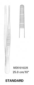 Medline Standard Dressing Forceps - 5" (12.7 cm) Standard Dressing Forceps with Straight Serrated Tips - MDS1010213