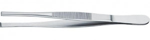 Medline Standard Tissue Forceps - 8" (20 cm) Straight Standard Tissue Forceps with 3 x 4 Teeth - MDS1015020