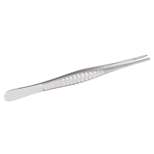 Medline Standard Tissue Forceps - 6" (15.2 cm) Straight Standard Tissue Forceps with 1 x 2 Teeth with Serrations - MDS1027215