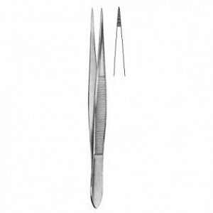 Medline Splinter Straight Forceps - Hunter Splinter Forceps with Pin, Straight, Smooth, 5" - MDS1032614