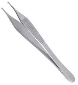 Medline Tissue Forceps - 5-1/2" (14 cm) Straight Tissue Forceps with 4 x 5 Teeth - MDS1016014