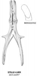 Medline Stille-Luer Rongeur Forceps - Stille-Luer Bone Rongeur Forceps with Double Action, Curved, 8.75" - MDS3223122