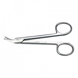 Medline Suture Wire Cutters - Wire Cutting Scissor, Angled Jaw, Serrated, Notched Blade, Left-Handed - MDS7925346