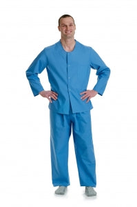 Medline Patient Pajamas - Pajama Pants, 4-Snap, Size 2XL, Light Blue - MDTPJ4S06BLU