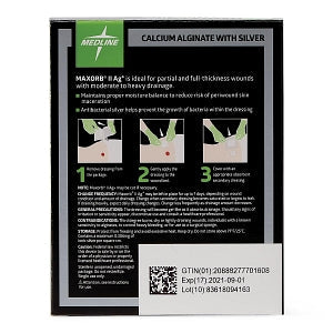 Medline Maxorb II Silver Alginate Dressing - Maxorb II Silver Alginate Wound Dressing, 2" x 2", in Educational Packaging - MSC9922EP