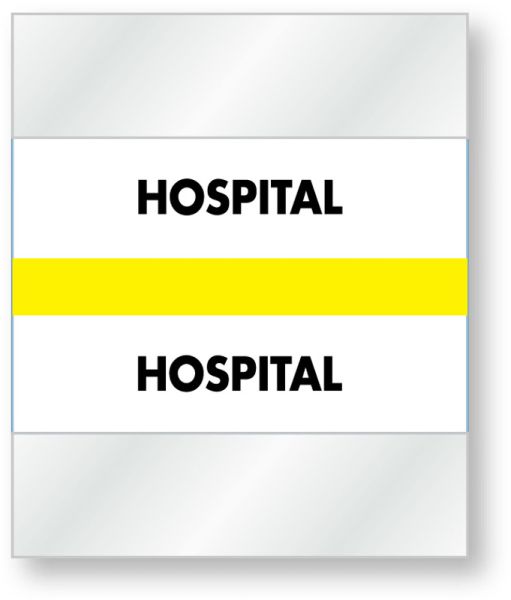 Medical Use Labels - Color-Coded Chart Divider Tabs - Yellow - "Hospital", 1-1/2" x 1-1/4"