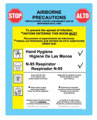 Medical Use Labels - Airborne Precautions Labels, 8-7/8" x 10-7/8"