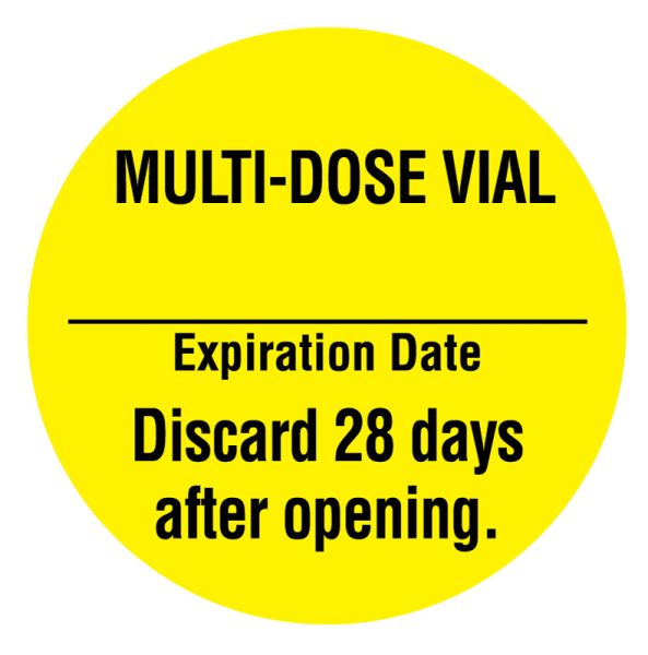 Medical Use Labels - Multi-Dose Vial Label, 1" Dia