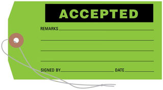Medical Use Labels - Accepted Tag, 3-1/8" x 6-1/4"