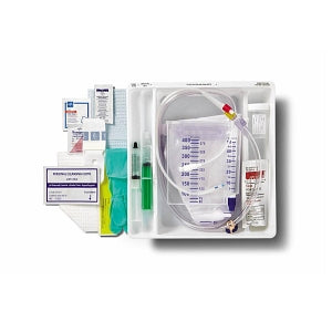 Medline Temperature-Sensing 100% Silicone 1-Layer Foley Catheter Tray - Total One-Layer Tray with 400 mL Urine Meter with 2, 500 mL Drain Bag, 100% Temperature-Sensing Silicone Foley Catheter, 14 Fr, 10 mL, Peri Wipe - URO170818T