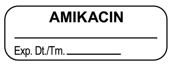 Medical Use Labels - Anesthesia Label, Amikacin, 1-1/2" x 1/2"