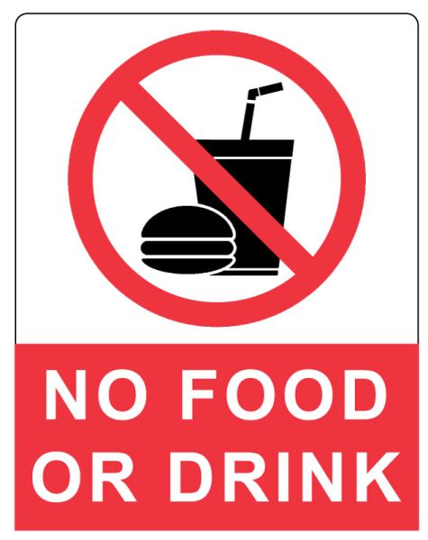 Medical Use Labels - NO FOOD OR DRINK Storage Label, 4-1/2