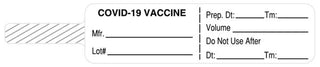 Medical Use Labels - Covid-19 Syringe Flag, 3-7/8" x 3/4"