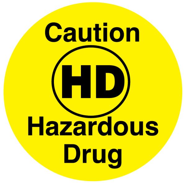 Medical Use Labels - HD Hazardous Drug Warning Label, 3/4" x 3/4"